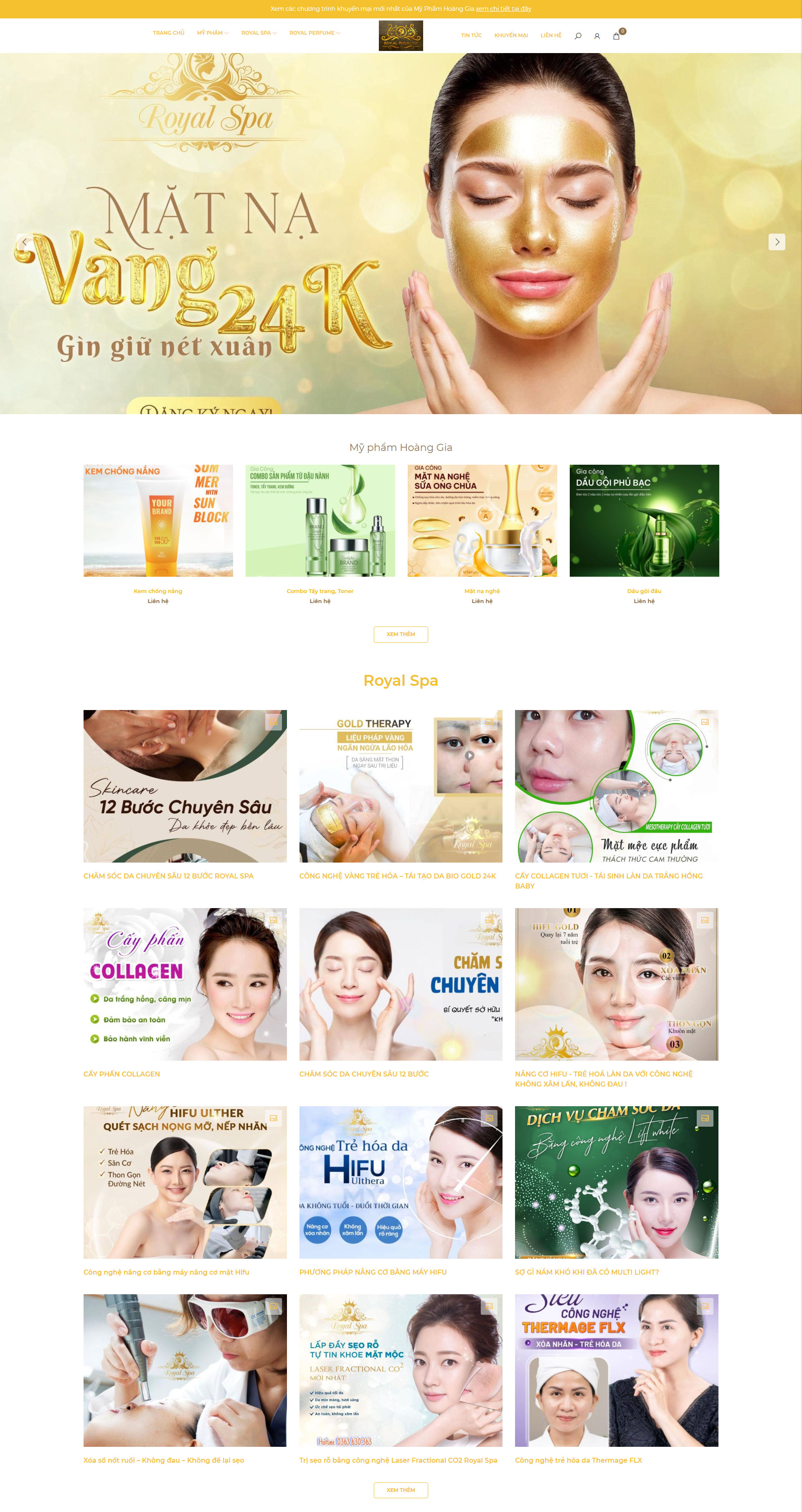 Mẫu giao diện website bán mỹ phẩm